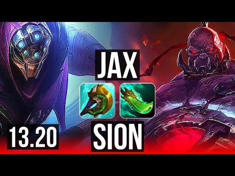JAX vs SION (TOP) | 10/1/7, 600+ games, Legendary | KR Master | 13.20