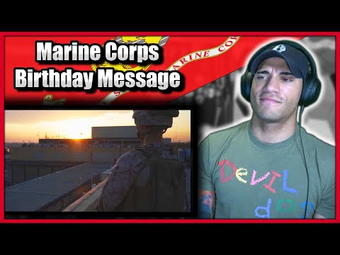 Marine reacts to 245th USMC Birthday Message
