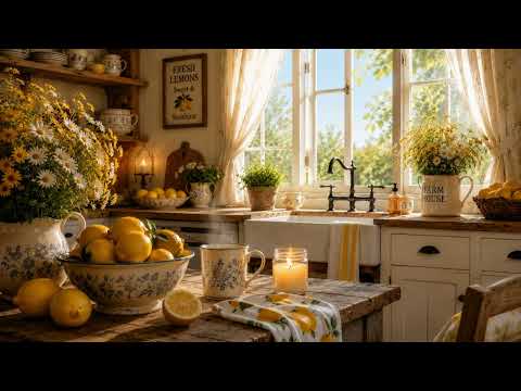 Farmhouse Lemon Kitchen Morning | Cozy Countryside Birds & Summer Ambience | 3 Hours