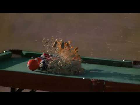 Dan from the Slow Mo Guys OBLITERATES a pool table