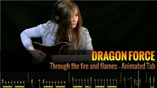 Dragon Force - Through the fire and flames - Tina S - Guitar Tutorial - Animated Tab
