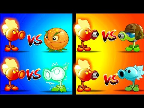 Top 5 Plants vs Zombies 2 Challenge Fire Peashooter vs Snow Pea, Electric Pea, Citron, Repeater