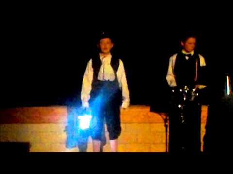 Xavier and Zach perform Paul Revere's Ride for the Cecilian Showcase
