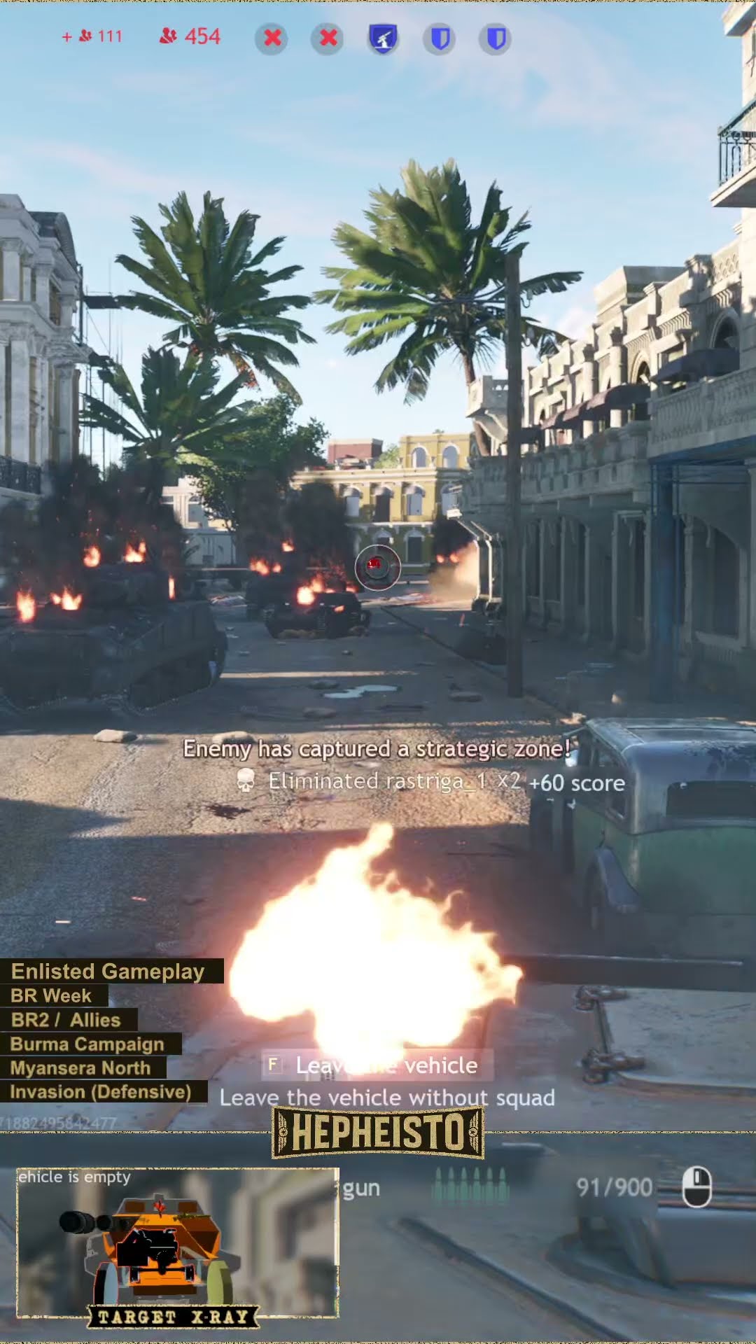 LVT Machinegunner eliminates Ho-Ha APC with 12.7mm MG