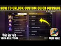 How To Unlock Free Fire Quick Message Custom Voice Unlock Custom Quick Message Sound In Free Fire