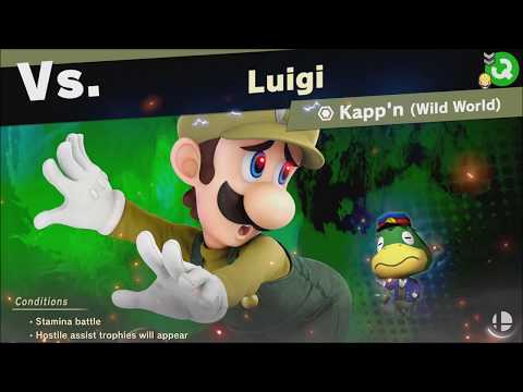 Super Smash Bros Ultimate vs Luigi (Unlocks: Kapp'n (Wild World)) World of Light - Adventure Mode