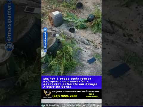 Mulher é presa após tentar esfaquear companheiro e desacatar policiais em Campo Alegre de Goiás