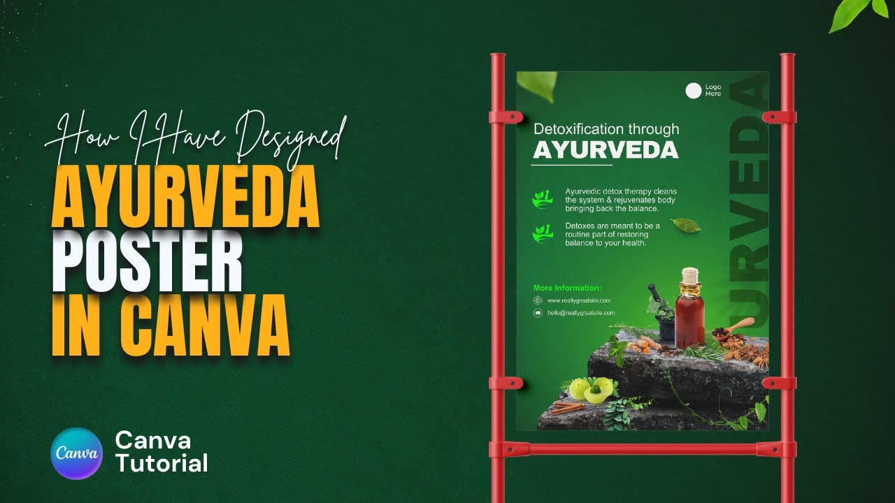 Ayurveda Poster Design In Canva | Medical or Health Poster | Social Media Post Design in Canva
