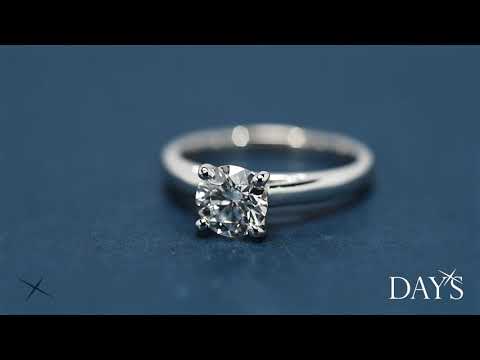 Diamond Engagement Ring Solitaire in 14kt White Gold (1ct)