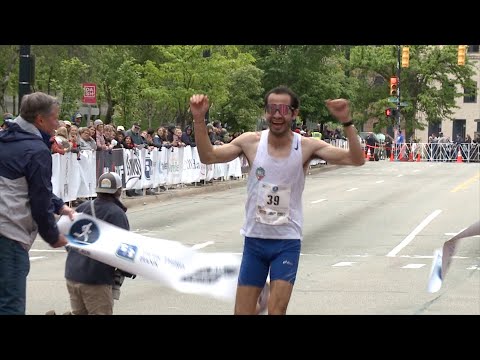INTERVIEW: Diego Estrada wins the 2024 River Bank Run men's 25k race, breaks American record