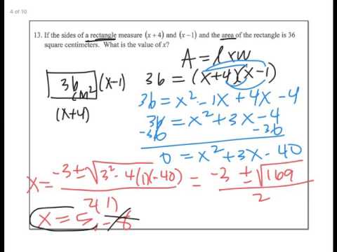 Semester 2 review solving quad section