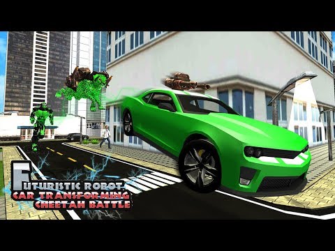 Futuristic Robot Car Transforming Cheetah Battle