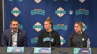 NY Sirens vs Vancouver Goldeneyes Postgame With Casey O’Brien, Kayle Osborne & Head Coach Greg Fargo