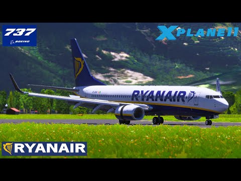 Xplane 11//Salzburg approach from London Stansted//737-800//Ryanair//4k