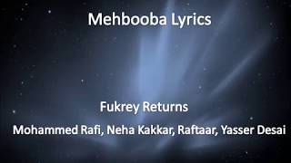 mehbooba (lyrics/lyrical video) - YouTube