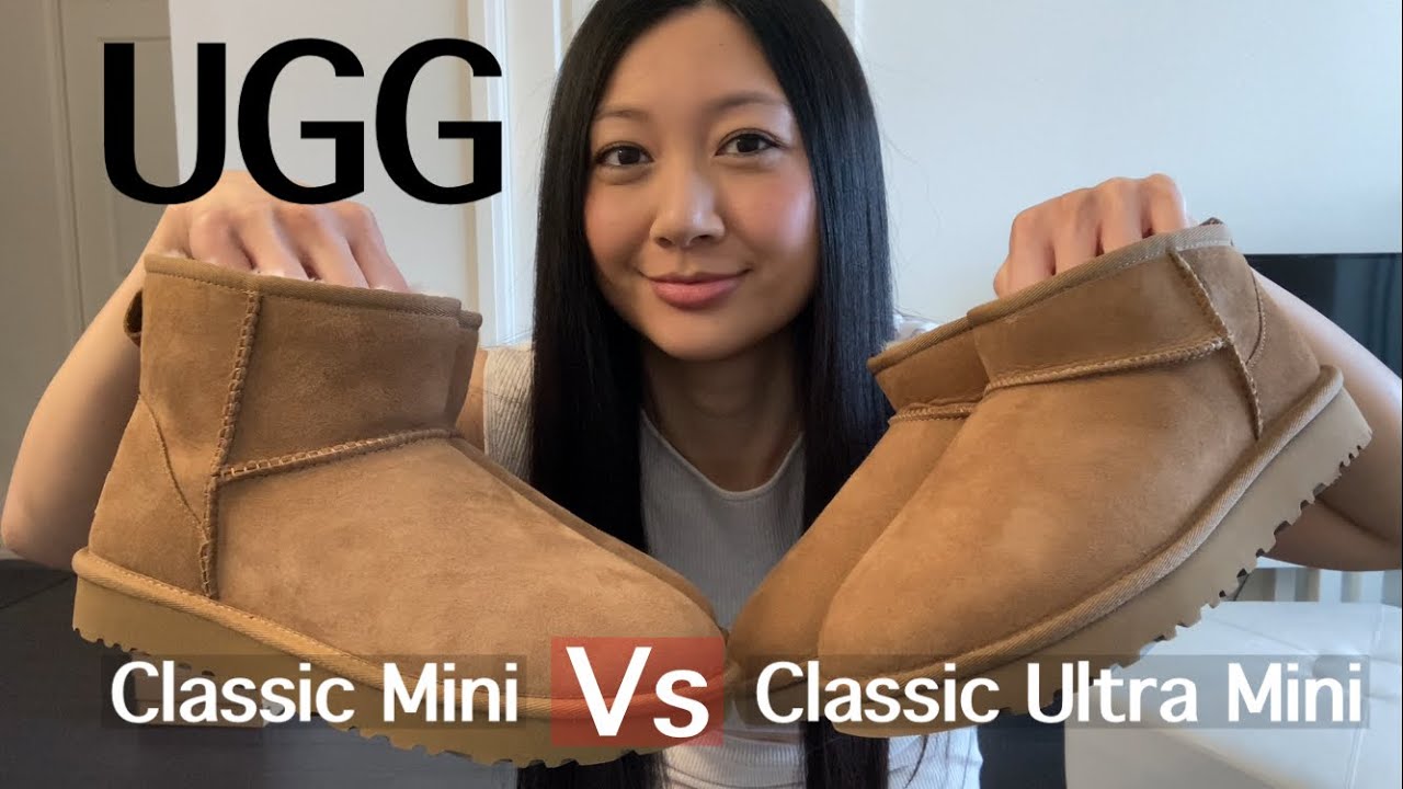 UGG classic mini and ultra mini review and comparison | try on with different outfits