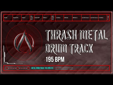 Typical Thrash Metal Drum Track 195 BPM (HQ,HD)