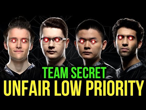 when You Meet Team Secret in Low Priority [Dota2] MidOne Puppey Yapzor Ace