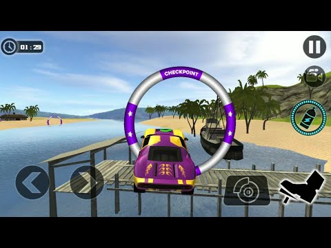 Floating water car 3d impossible stunts  New sports car unlocked Android gameplay
