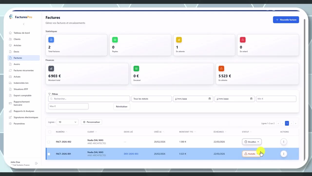Tutoriel vidéo : Validation de paiement manuel — Formation FacturesPro