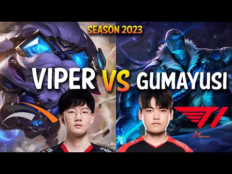 HLE Viper vs T1 Gumayusi - Viper ZIGGS vs VARUS ADC - KR Ranked