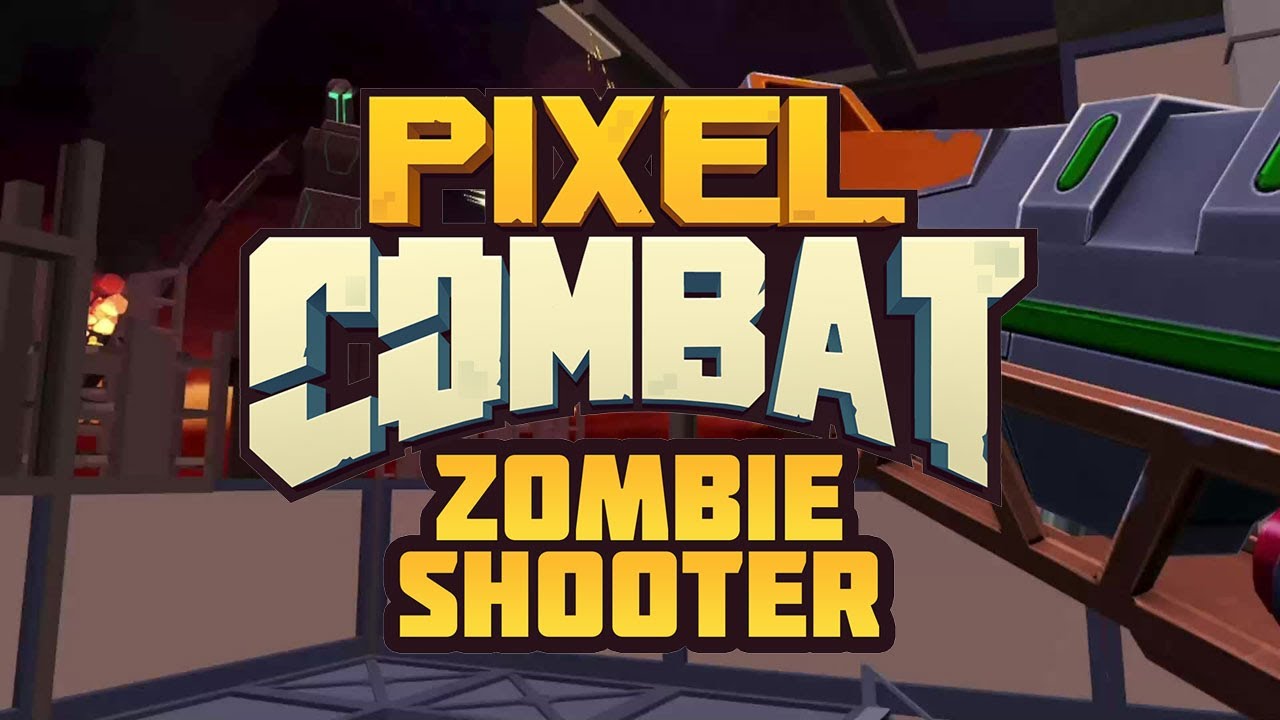 Gameplay trailer thumbnail for Pixel Combat: Zombie Shooter showing frantic FPS combat and boss fights