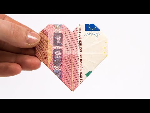 GELD FALTEN HERZ, Geldgeschenke zur Hochzeit basteln ❤️