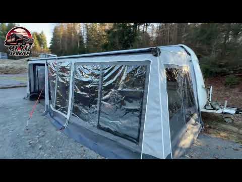 Vorzelt heizen beim Wintercamping mit Airrex 200i