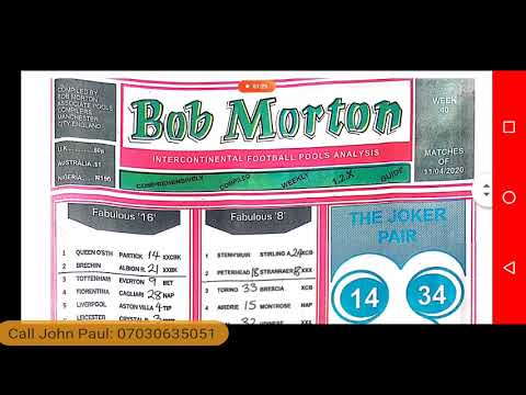 Week 40, 2020 Two Fixed Draws: Bob Morton Paper