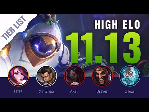 Season 11 HIGH ELO LoL Tier List Patch 11.13 by Mobalytics - League of Legends