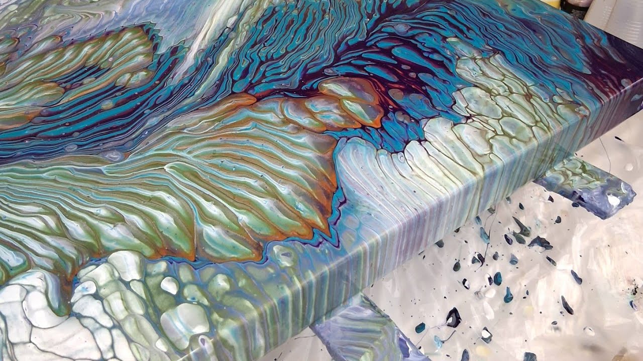 426 Beautiful Double Wandering Straight Pour~must see acrylicpour fluidpour fluidart straightpour 
