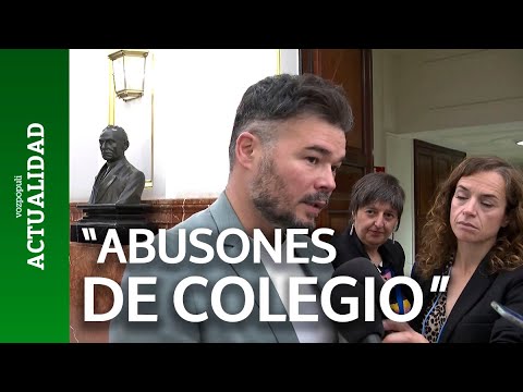 Rufián se pronuncia sobre Milei y Ayuso: "Son los abusones del colegio de toda la vida"