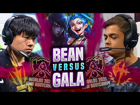 FNC BEAN vs RNG GALA in WORLDS BOOTCAMP EUW! - FNC Bean Plays Jinx ADC vs Aphelios! |