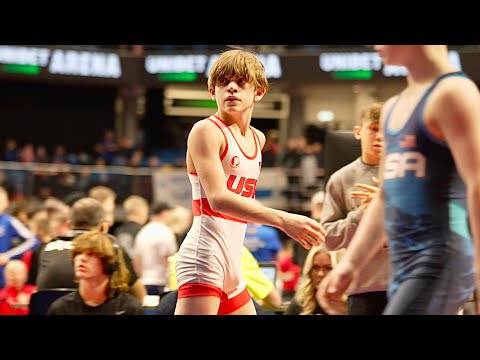 U15 Zandon Ness (USA) vs Oleh Rys (UKR) 44kg. Freestyle boys youth wrestling. B-cam-man