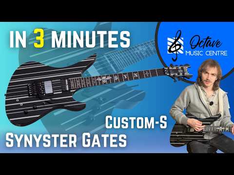 Schecter Synyster Gates Custom-S Electric Guitar Gloss Black With Silver Pin Stripes 1741-SHC Location:Showroom image 8