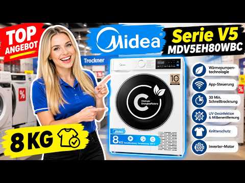 🟢🟢🟢 Midea Wärmepumpentrockner Serie V5 MDV5EH80WBC im Test: Lohnt er sich?