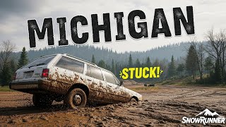 Police Super Car Stuck in MICHIGAN Mud | off road 4x4 driving simulator Snowrunner Gameplay