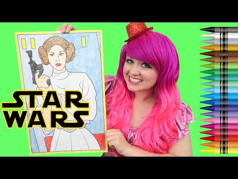 Coloring Princess Leia Star Wars GIANT Coloring Book Crayola Crayons | COLORING WITH KiMMi THE CLOWN Video