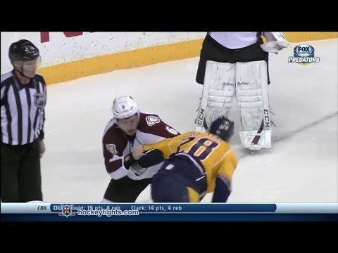 Erik Johnson vs Paul Gaustad Jan 18, 2014