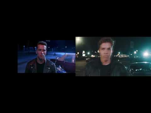 The Terminator 2 and Terminator 2 Remake with Joseph Baena scenes comparisons