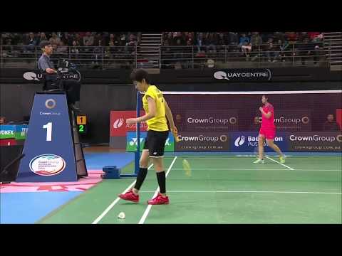 UMP2V11 - Fault call for clarification - shuttle glances off racket near sideline