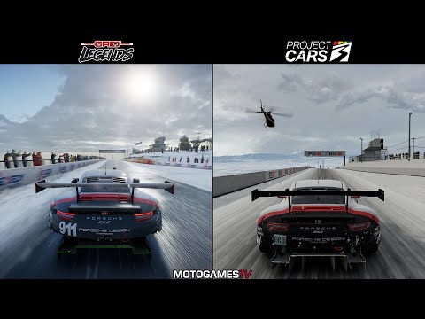 GRID Legends vs Project CARS 3 - Porsche 911 RSR at Bathurst (Mount Panorama) Winter Comparison