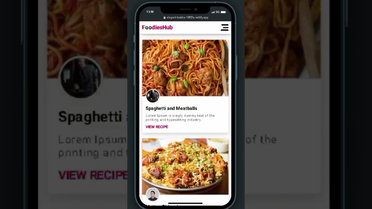 Food Recipe Website (ReactJs)