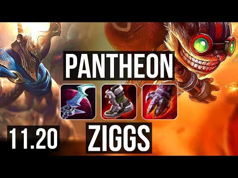 PANTHEON vs ZIGGS (MID) | 6/1/6, 800+ games, 1.1M mastery | NA Grandmaster | v11.20