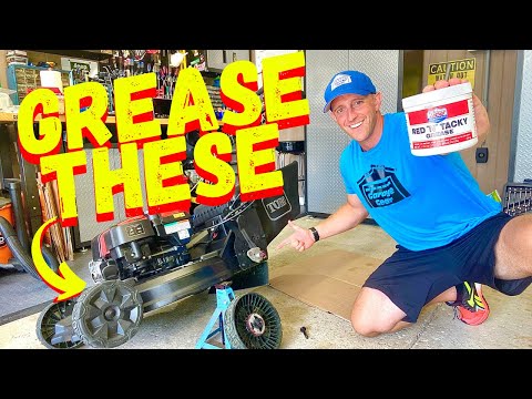 HOW TO GREASE LAWN MOWER WHEELS ON A TORO SUPER RECYCLER 21564
