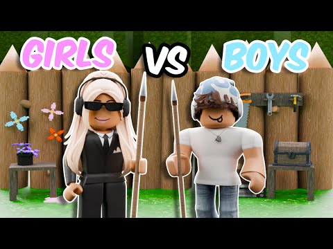 BOYS vs GIRLS BUILD BATTLE in 99 NIGHTS IN THE FOREST