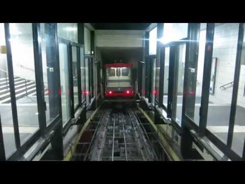 Standseilbahn 2000.05 Neuchâtel Université - Gare CFF Abfahrt Bergstation - Funiculaire