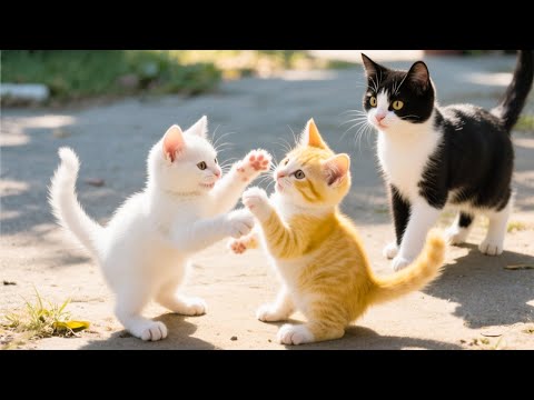 Cat playing in the sun, beautiful cat video - Cute cat meowing