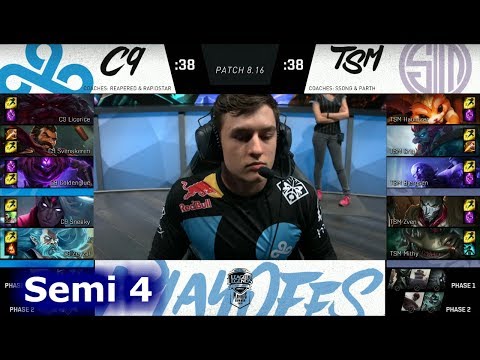 TSM vs Cloud 9 | Game 4 Semi Finals S8 NA LCS Summer 2018 | C9 vs TSM G4