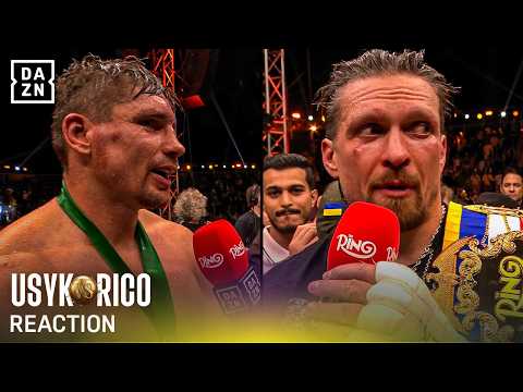 Oleksandr Usyk & Rico Verhoeven alongside Turki Alalshikh & Kabayel REACT to controversial stoppage